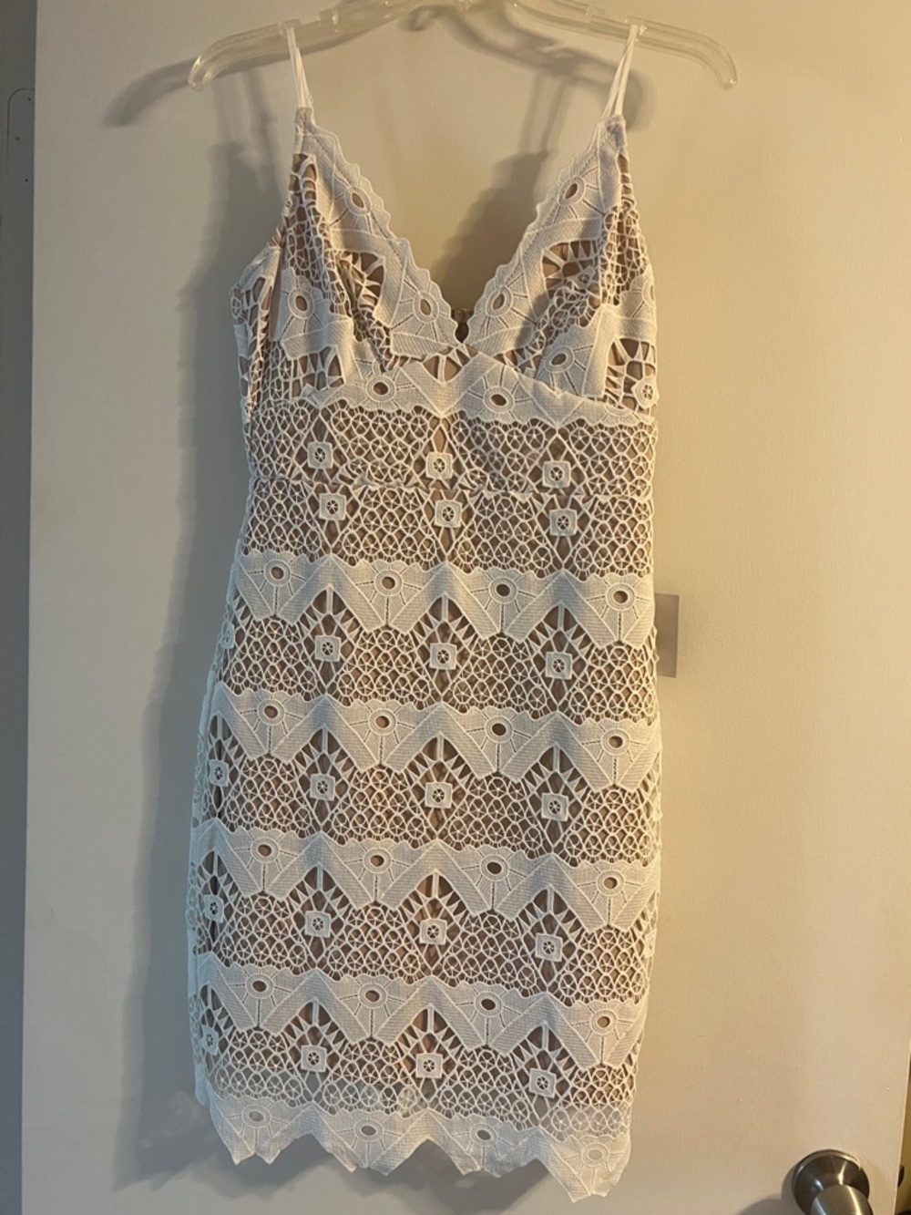 Lulu's Cream & White Crochet Lace Slip Dress